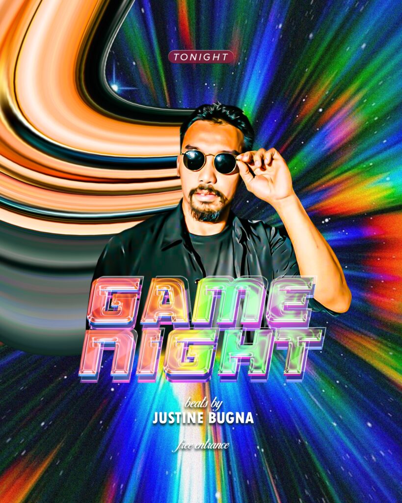 Bacolod Nightlife event Game Night at Lunar featuring DJ Justine Bugna, beer pong, and free entrance.