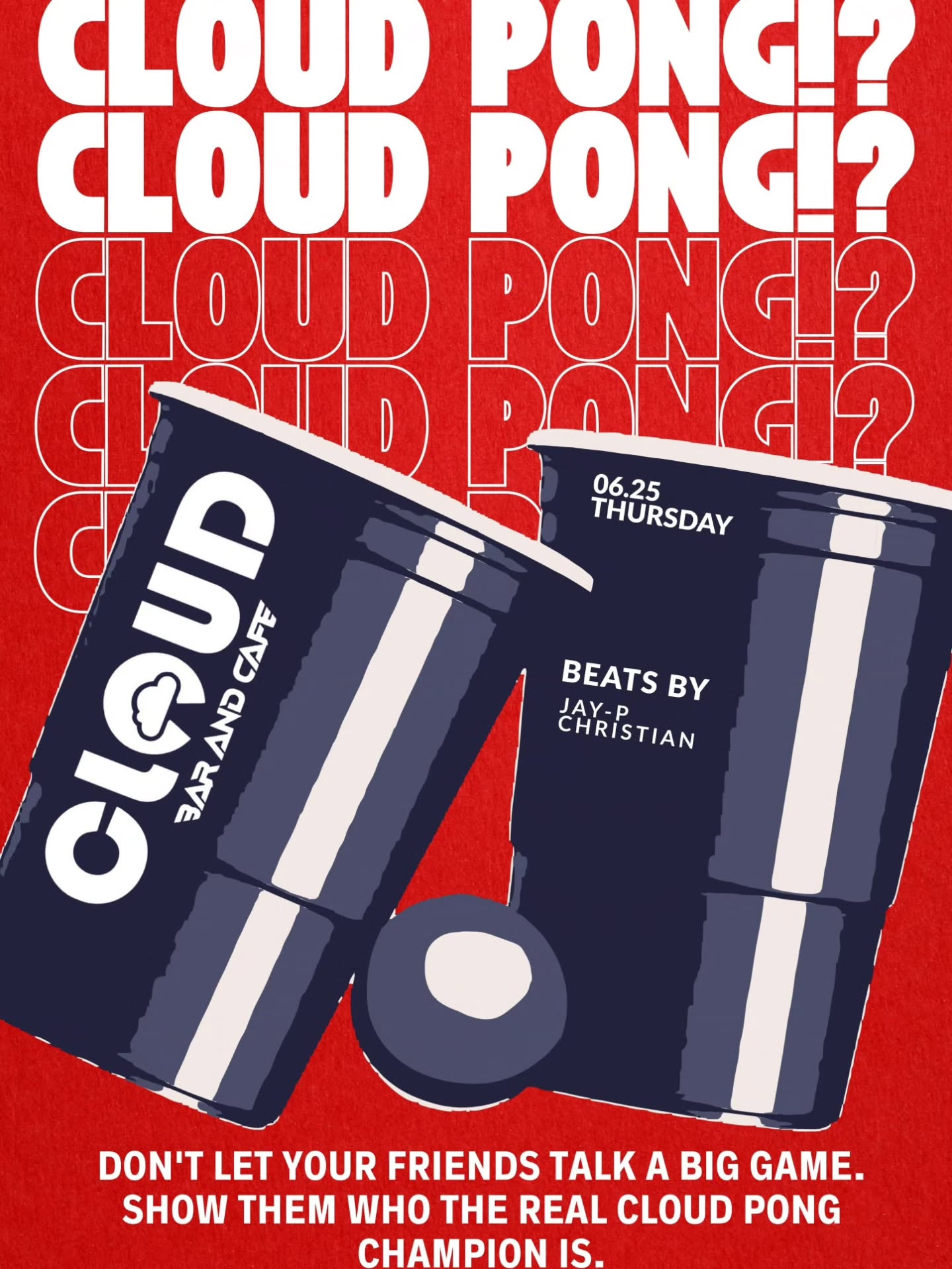 Teams competing during Cloud Pong Bacolod, a beer pong tournament at Cloud Bar & Cafe in Bacolod City.