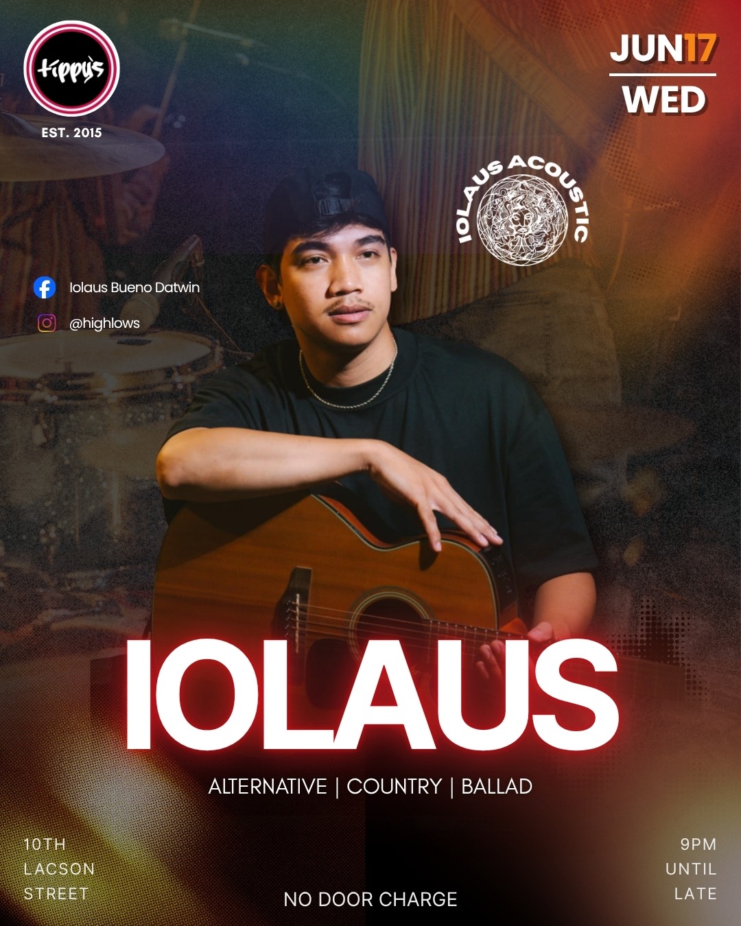 Live Music Bacolod featuring Iolaus acoustic performance at Tippy's Bistro on 10th Lacson Street, Bacolod City.
