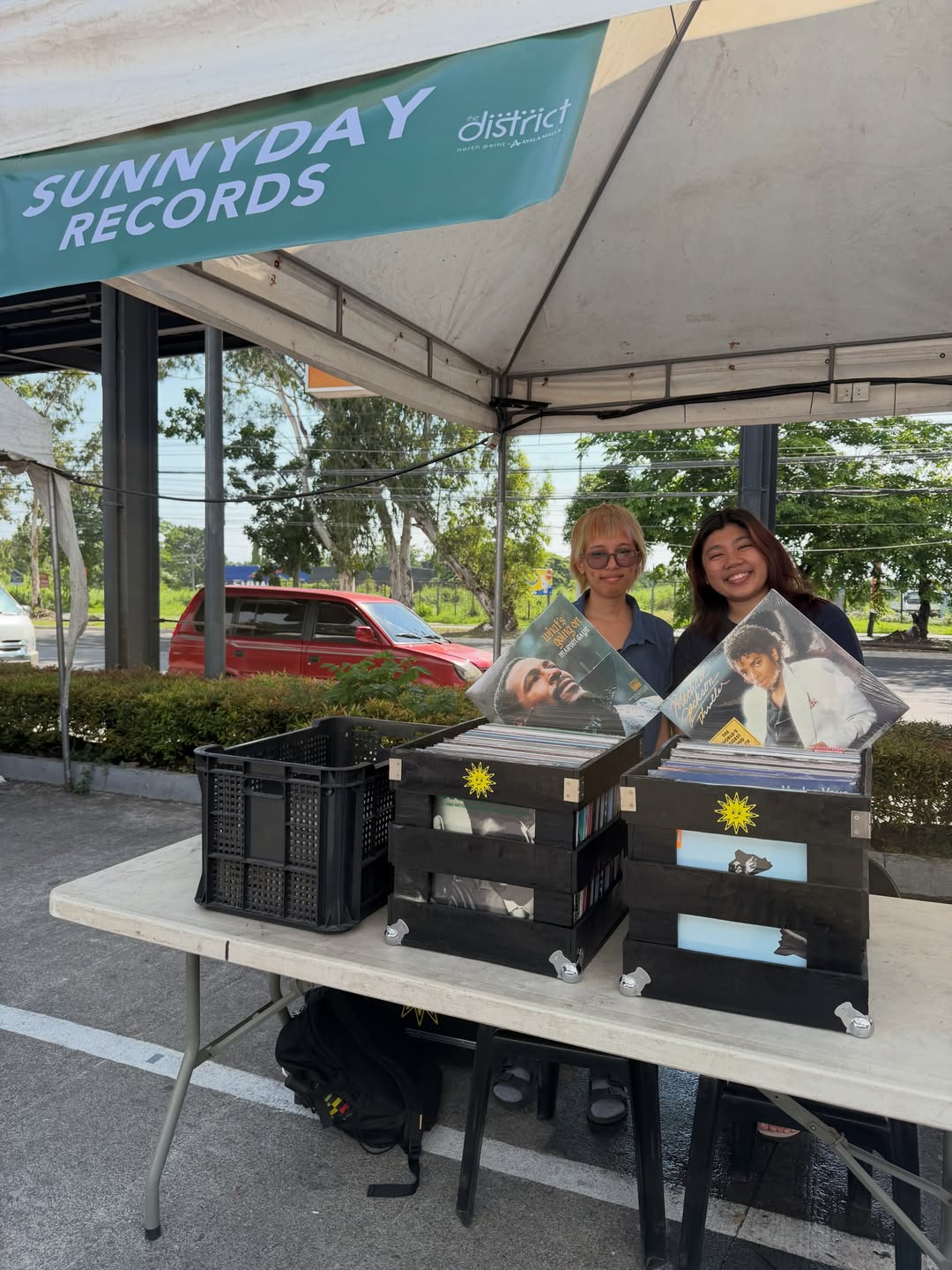 Sunnyday Records Bacolod pop-up booth at The District North Point with vinyl records on display