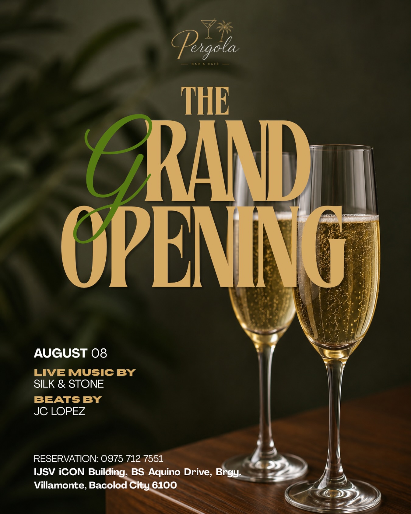 Pergola Bar and Cafe Bacolod grand opening on August 8 2026 at IJSV iCON Building