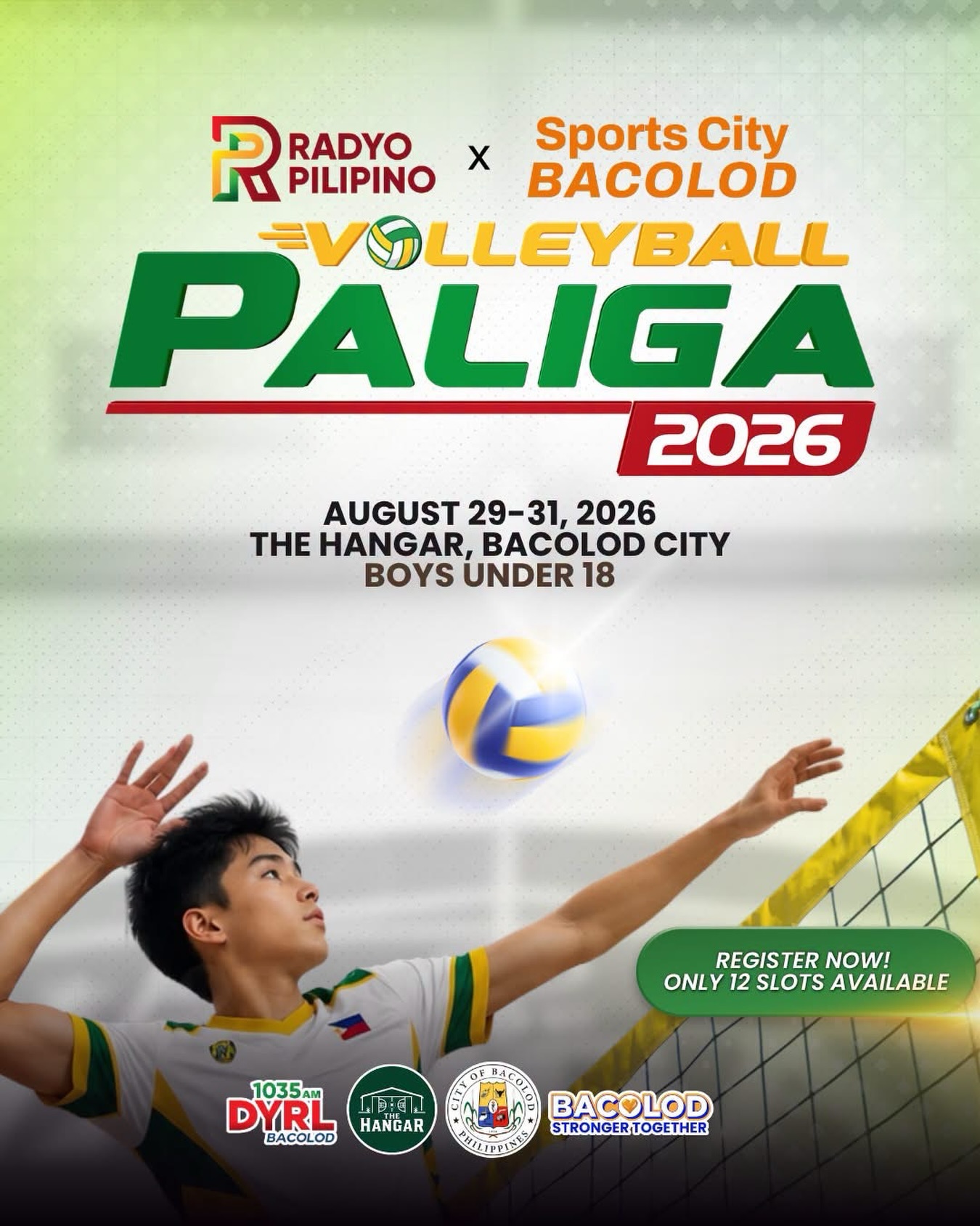 Radyo Pilipino Pa-Liga Bacolod 2026 Boys U18 volleyball tournament at The Hangar Bacolod City