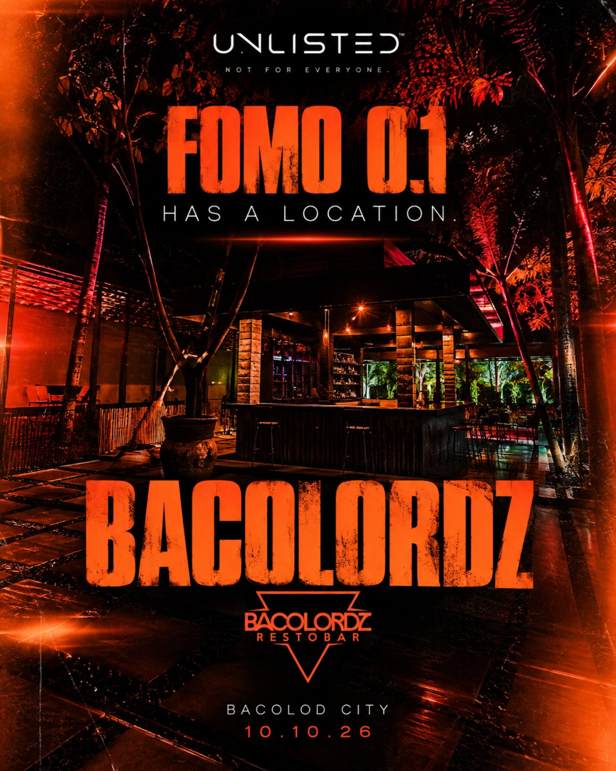 FOMO 0.1 Bacolod by UNLISTED at Bacolordz Restobar on October 10 2026