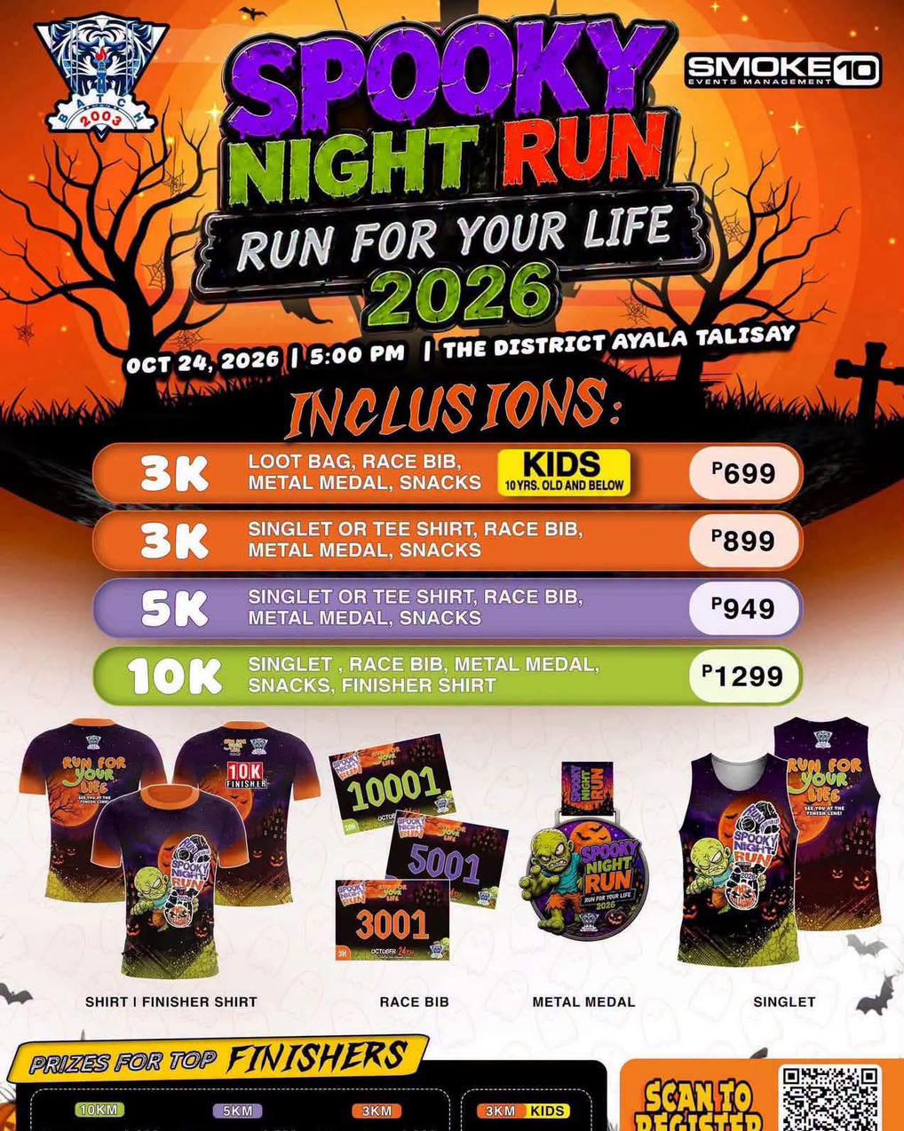 Spooky Night Run Bacolod 2026 Run For Your Life at The District Ayala Talisay on October 24 2026