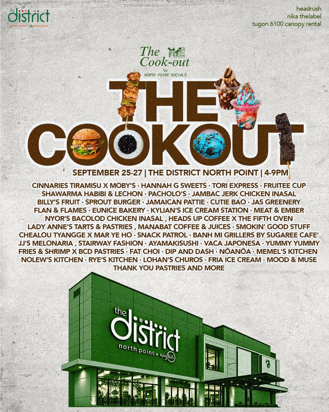 The Cook-out Bacolod at The District North Point September 25 to 27 2026 featuring local food vendors
