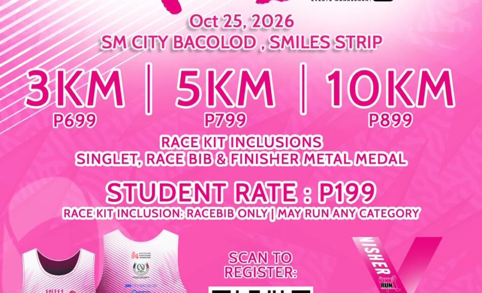 The Pink Run Bacolod 2026 official medal and registration information for October 25 2026