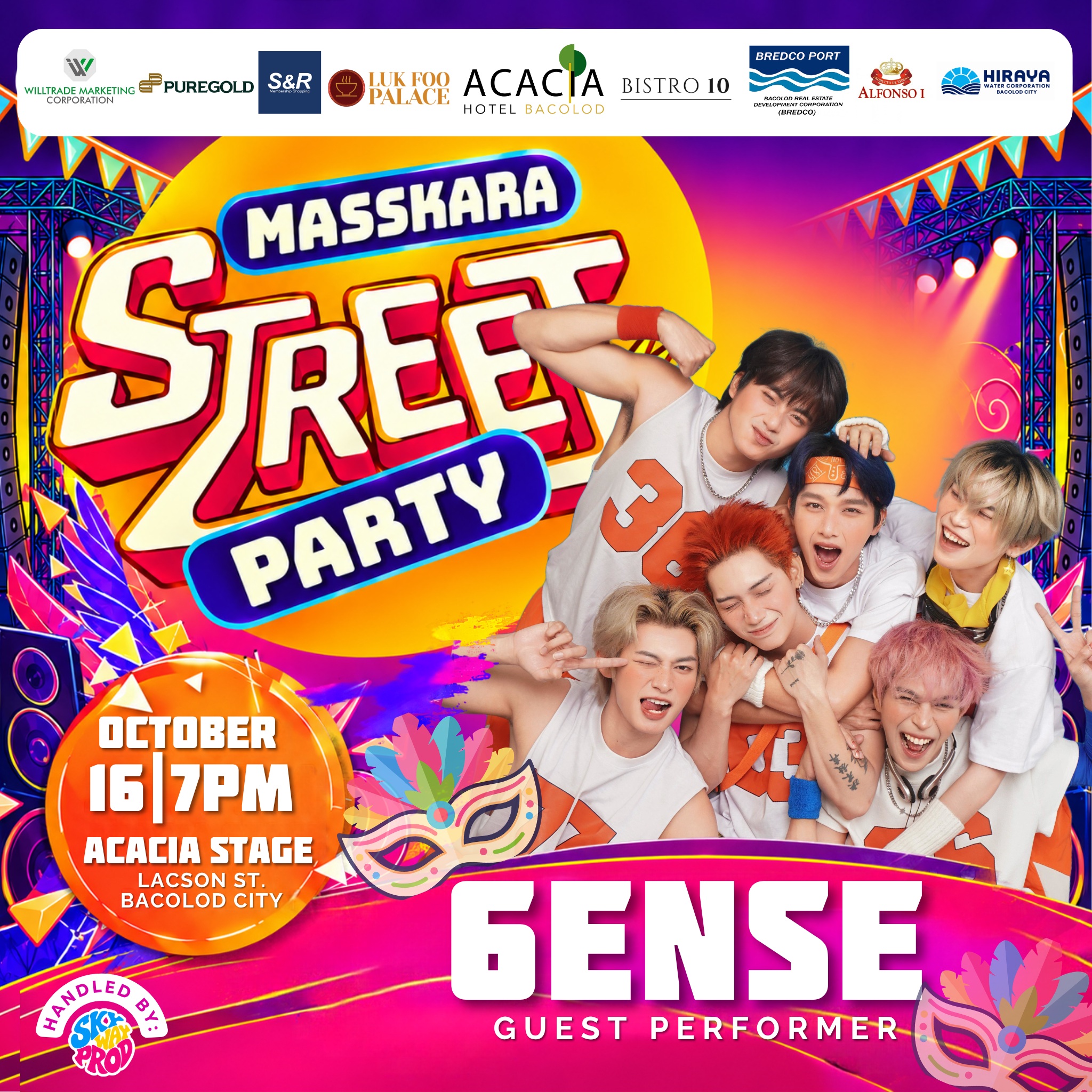 6ENSE at MassKara Street Party 2026 Acacia Stage Lacson Street Bacolod October 16